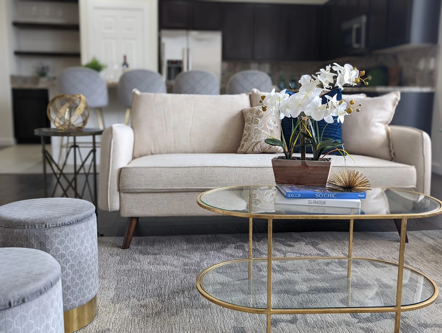 Contemporary living room with modern decor for home staging in Las Vegas